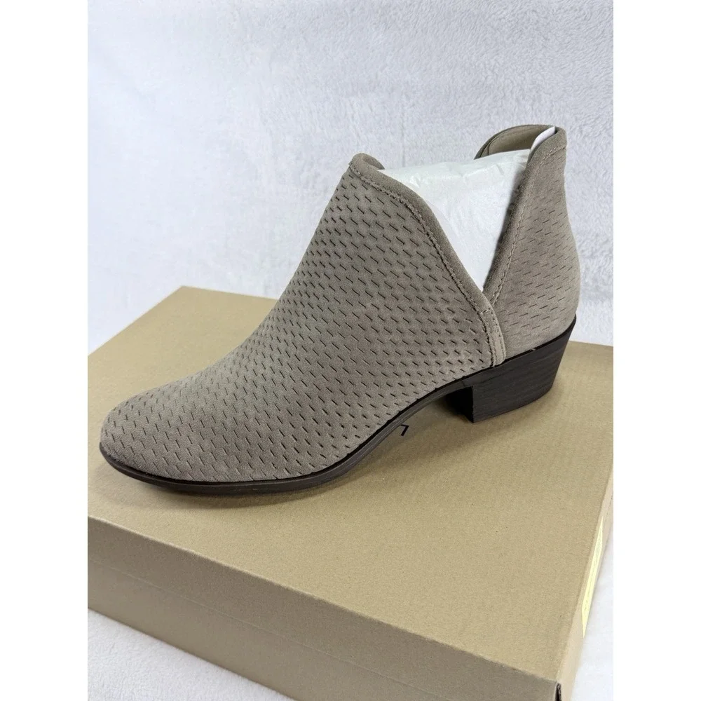 Lucky Brand Baley Brindle Oiled Suede Perforated Ankle Booties Box 9.5M NIB